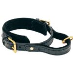 PRIDE Zwarte lederen halsband met handvat "PROFI"