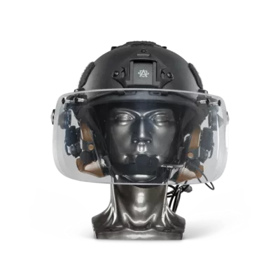 Ballistische helm met kogelvrij vizier NIJ Niveau-IIIA+ front