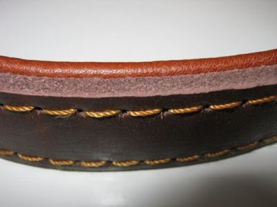 PRIDE Lederen comfort halsband met handvat 30 mm