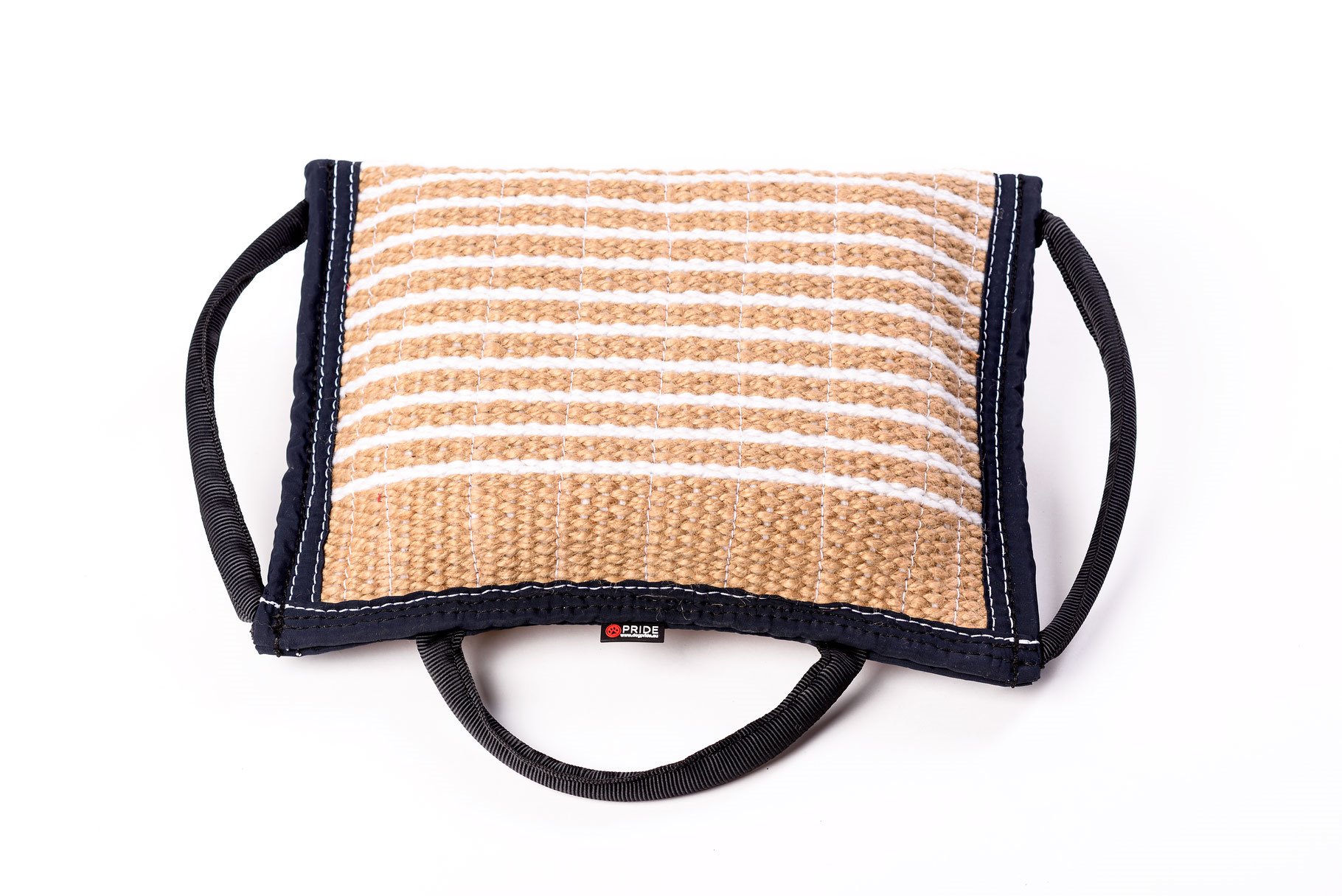 PRIDE Plat bijtkussen "Komanch" met 3 handvatten, jute